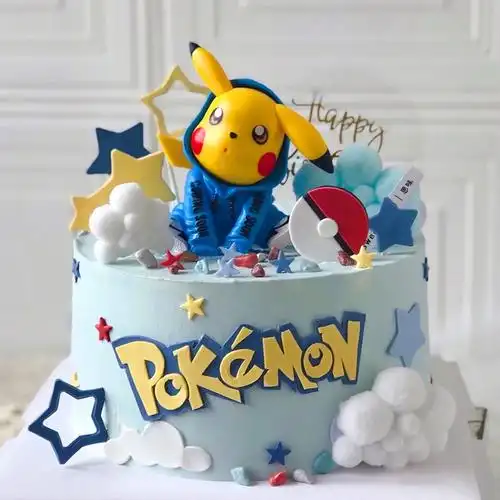 百世今生儿童卡通皮卡丘生日蛋糕男孩神奇宝贝精灵宝可梦同城配送北京