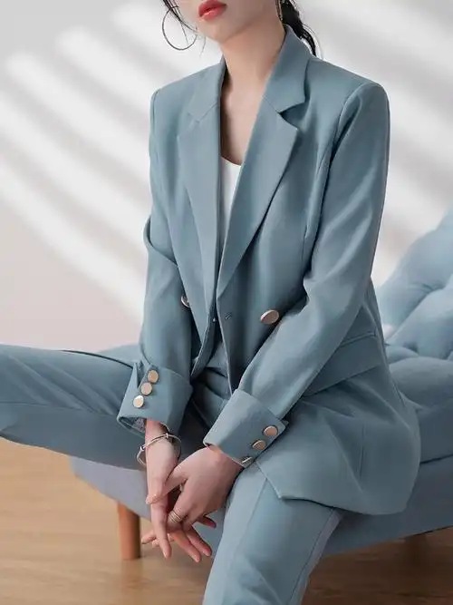 休闲小西装外套女春秋季炸街时尚气质职业西服套装小个子女士正装