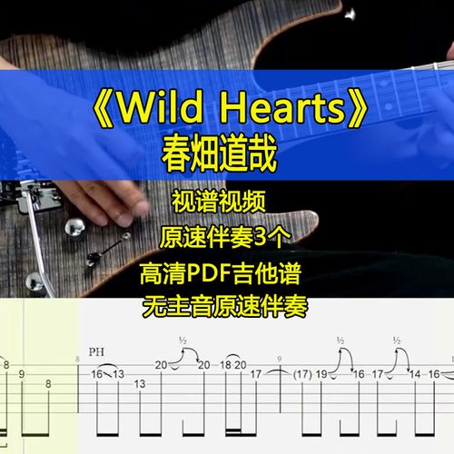 春畑道哉 wild hearts高清吉他谱电吉他无主音伴奏solo独奏谱