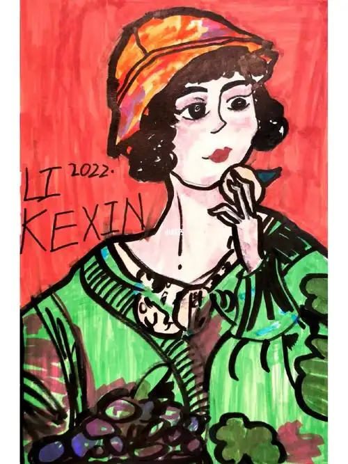 时尚人物封面设计四年级少儿美术