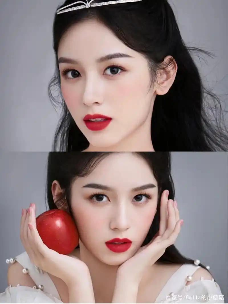 新一代小花周也,一条红色公主裙,涂上兰蔻口红,就是人间绝色