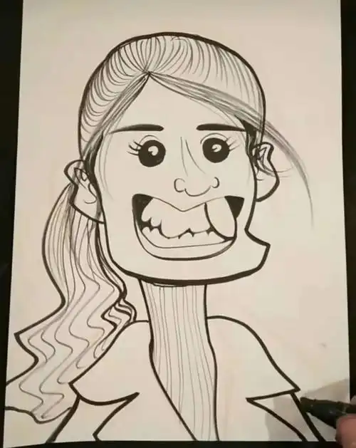 简笔画人物咪咪笑