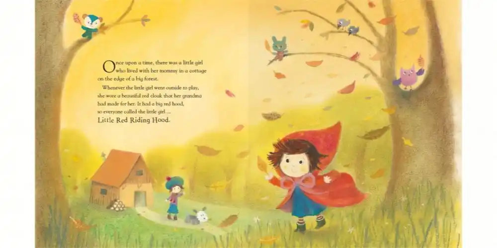 画风超级可爱的绘本小红帽