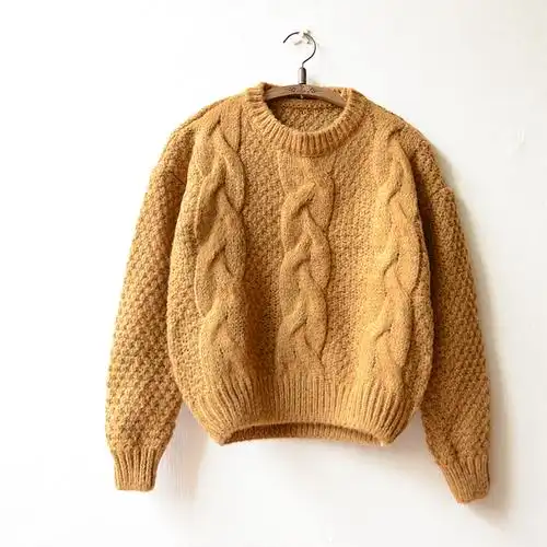 韩版立体麻花扭花短版套头毛衣 针织衫图片_8