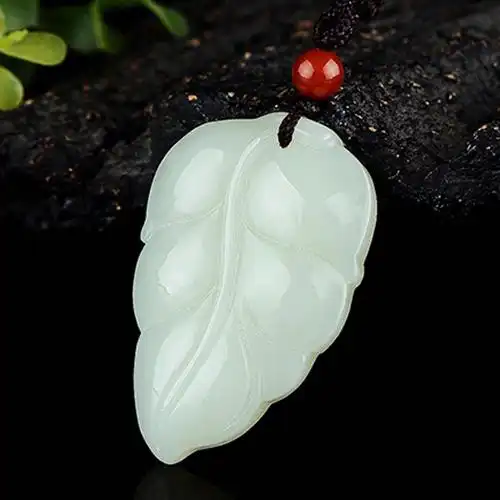 【臻玉盈】天然和田玉树叶吊坠玉石叶子挂件金枝玉叶项链男玉坠女毛衣