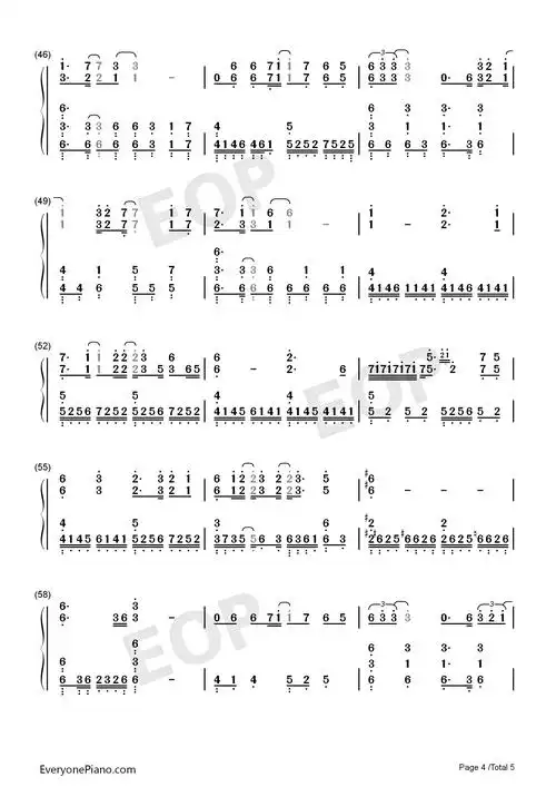 焚情-秦时明月片尾曲双手简谱预览4