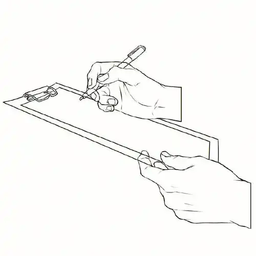 绘画参考漫画手部拿笔书本写字手部画