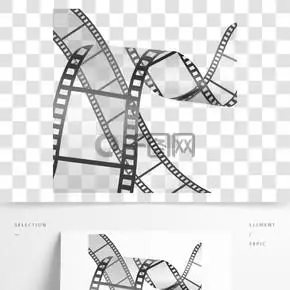 立体造型黑色透明电影胶卷