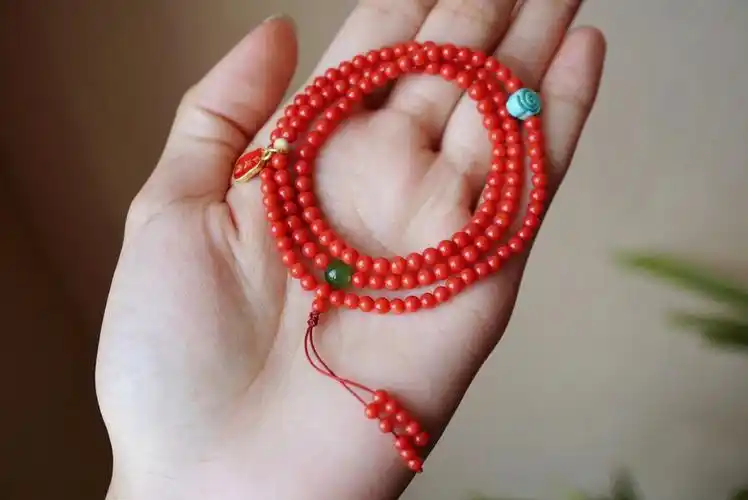 独家原创设计95,天然红珊瑚圆珠手链.颗颗红润饱满,品相极好.