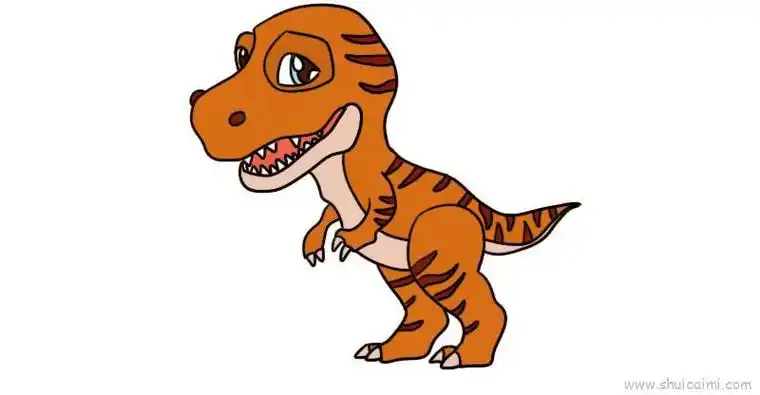 霸王龙儿童画怎么画霸王龙简笔画顺序