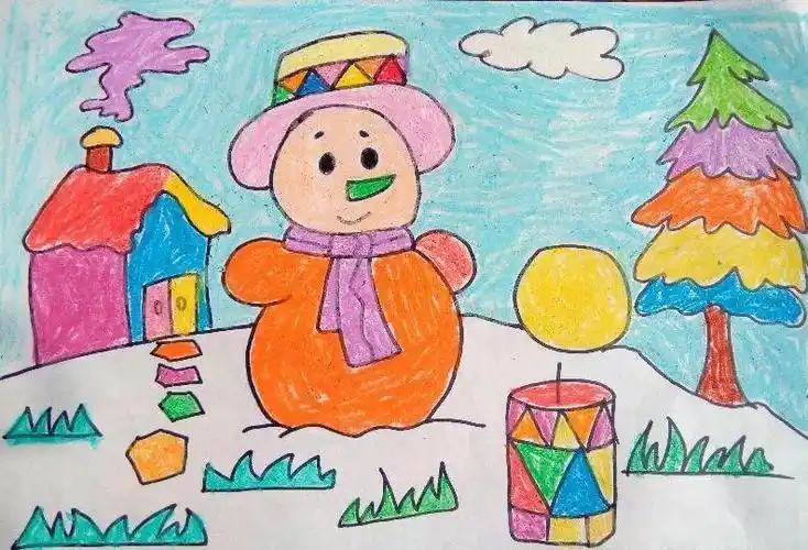 关于冬天景色的图画大全冬景儿童绘画图片