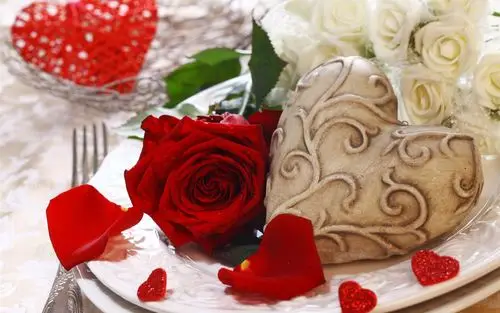 红玫瑰,爱心,浪漫 桌布 - 1920x1200