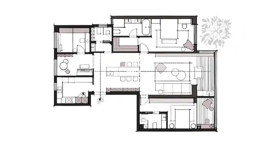 室内空间平面手绘