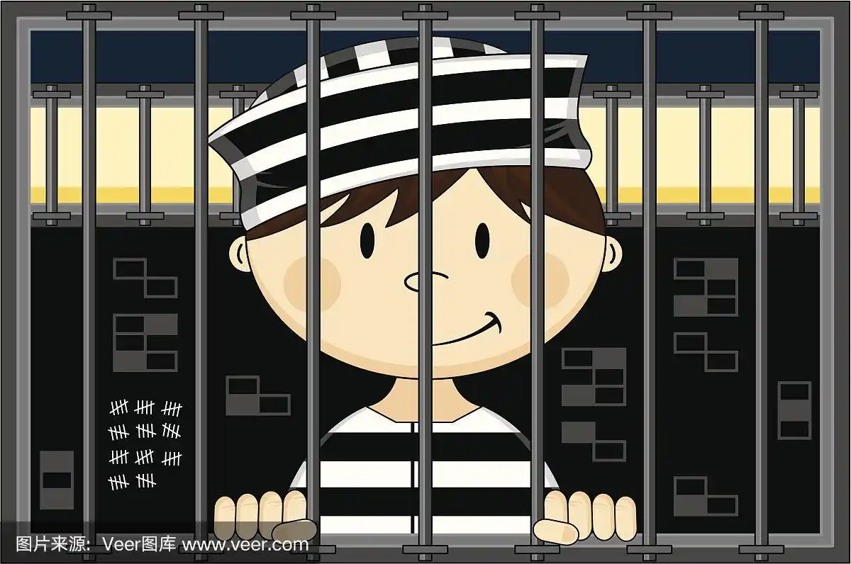 牢房,犯人,可爱的,小的,人