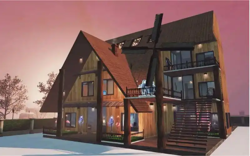 明日之后建筑|雪原庇护客栈&高校家具版|单人现代治愈系小木屋_哔哩