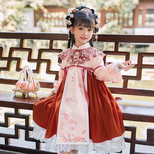 茗楠之家汉服女童古风秋装 小女孩中国风超仙云肩宝宝唐装 儿童古装