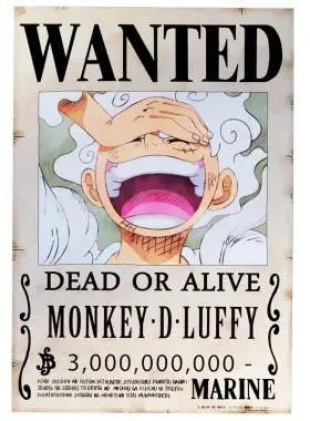 海贼王通缉令海报草帽尼卡路飞30亿悬赏令墙贴画动漫周边壁纸墙纸