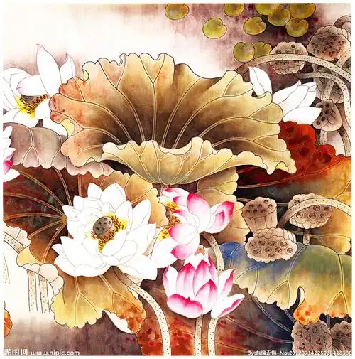 国画荷花设计图__绘画书法_文化艺术_设计图库_昵图网nipic.com
