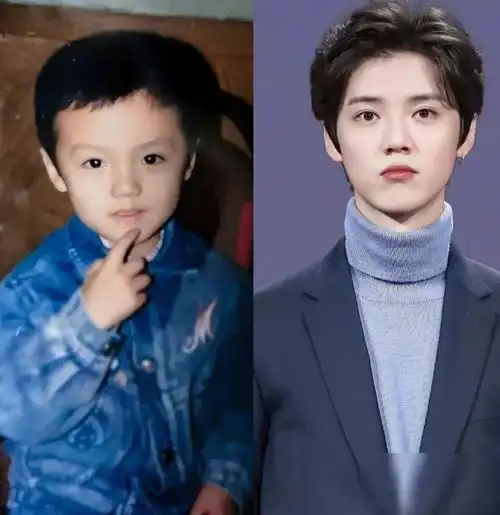 说到鹿晗,他小时候的样子和现在的样子相比是不太一样的,小时候鞘
