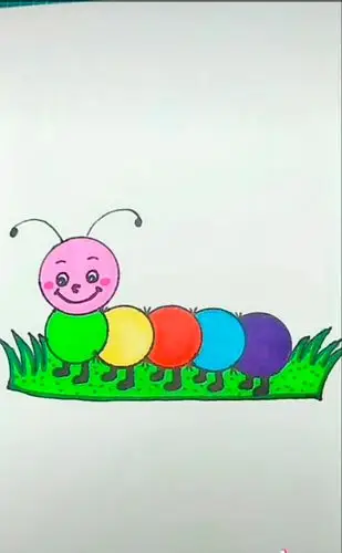 古城国学实验幼儿园 "停课不停学"—— 创意简笔画 《毛毛虫》