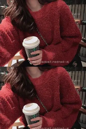 圣诞节车厘子红色毛衣女本命年中长款小个子洋气外套新年喜庆衣服