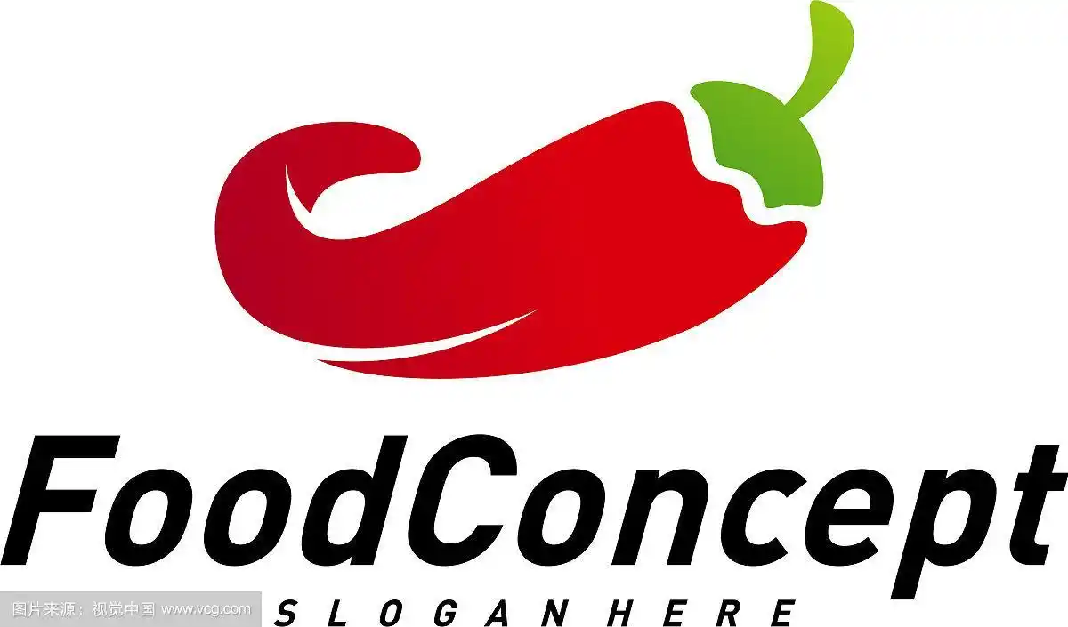 辣食标志概念红辣椒标志设计