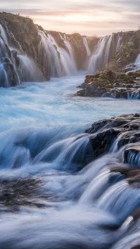 iphone 壁纸 冰岛,瀑布,美丽的风景