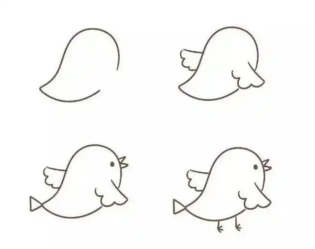 可爱的小鸟简笔画 小鸟简笔画图片彩色