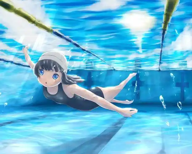 どこまでも泳いでやんよh2o的泳池少女插画图片