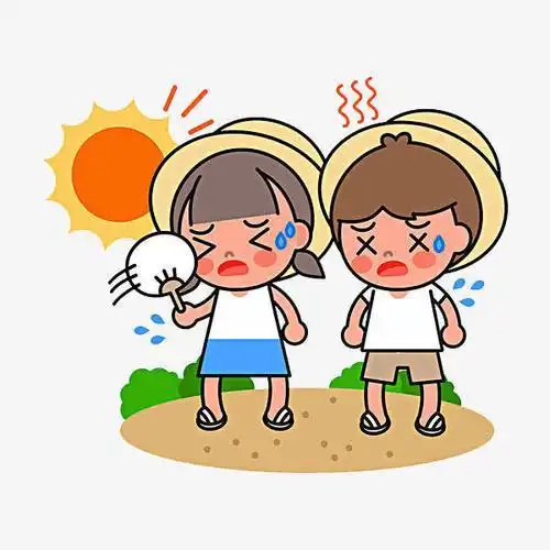 好热的简笔画表示天气炎热的简笔画夏天的炎热简笔画热了凉快的简笔画