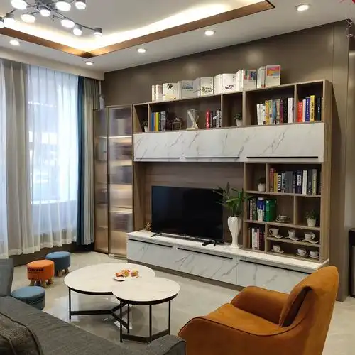 好乐家全屋定制玺理客厅电视柜茶几定制整体电视墙柜定制