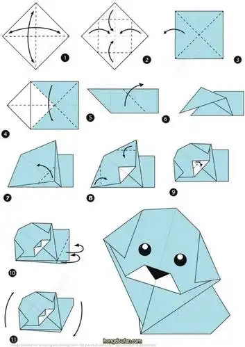 用正方形折一只宠物小笨狗吧一步一步学趣味折纸