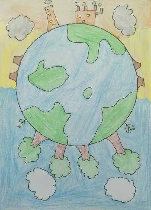 东街小学关于第51个世界地球日绘画展