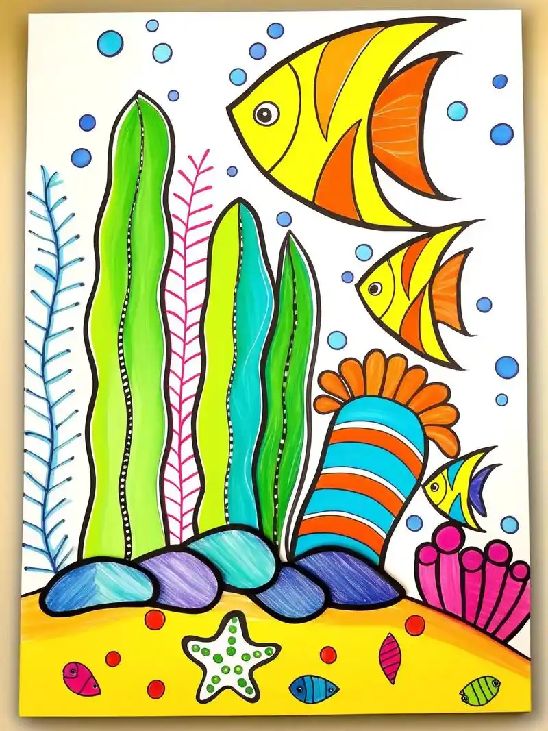 快来收藏这个超美的海底世界创意画合集!