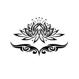 纹身贴防水图腾莲花腰部逼真遮疤痕后背性感刺青文身贴纸