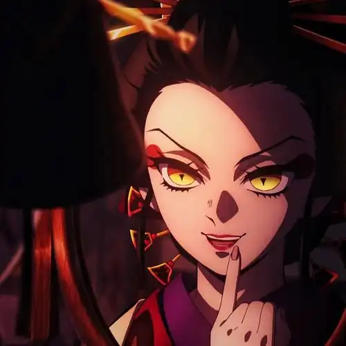鬼灭之刃堕姬高清头像红色系