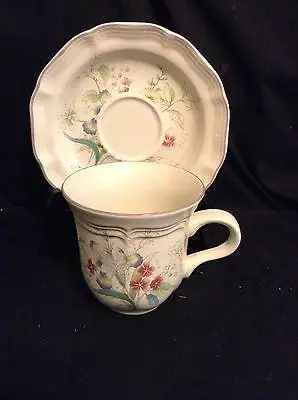 mikasa french countryside light hearted cup and saucer, multi