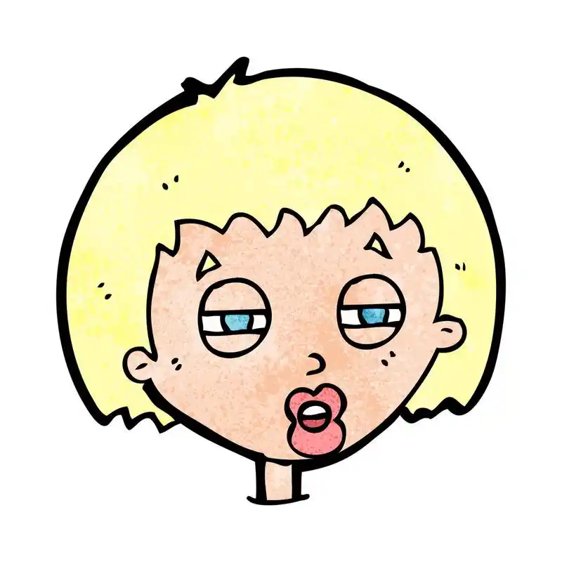 女卡通人物眯着眼,女卡通人物眯着眼