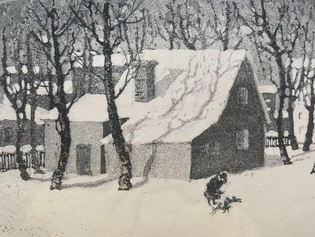 俄罗斯～女画家～塔-萨拉维娃 ～铜版画风景.