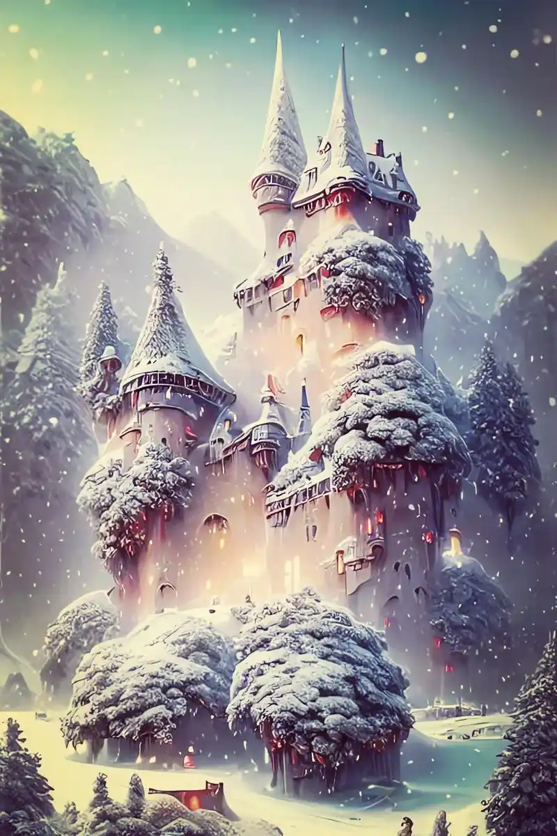 初冬的冰雪城堡,描出一付深冬的画,来探导一场初春的梦