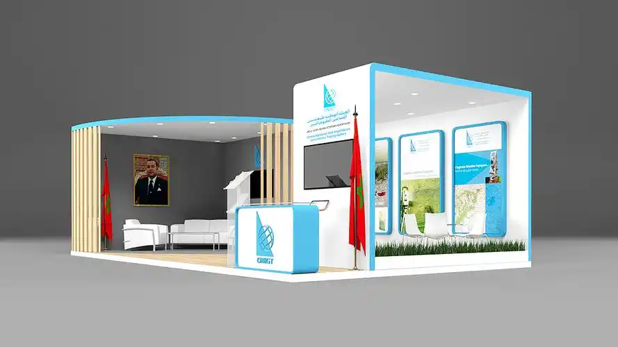 现代简约时尚展会展位3d效果图设计制作