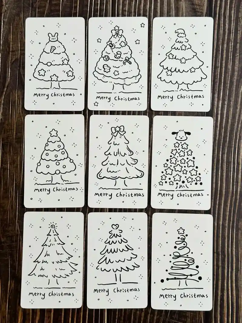 圣诞节必备圣诞树90小卡片简笔画.#简笔画 #每日一画 #圣 - 抖音