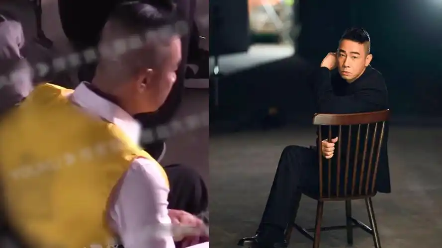 陈小春化身外卖骑手与工作人员一同抽烟用矿泉水瓶充当烟灰缸