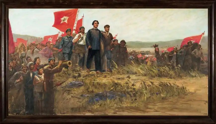 周小愚 王孝柏 《向井冈山进军》 1971 布面油画