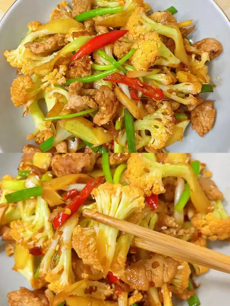 干锅花菜炒肉090909可太香了.10分钟就可以搞定03零失 - 抖音