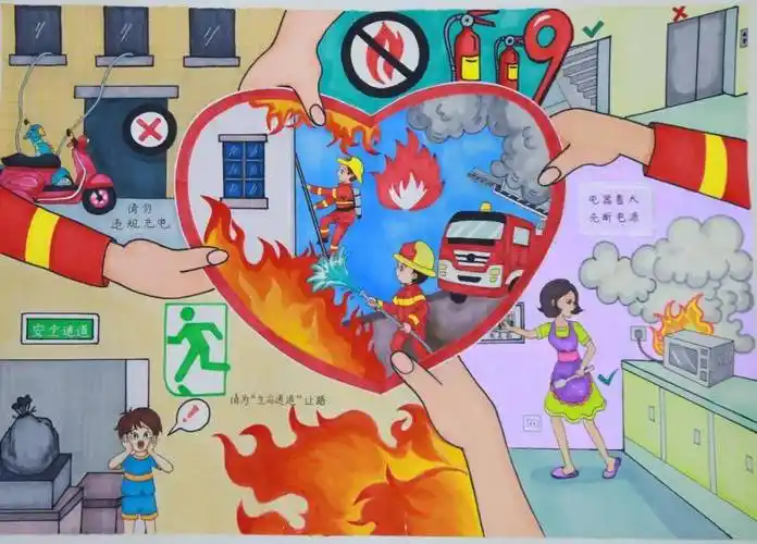 我是小小消防员优秀绘画作品展播一