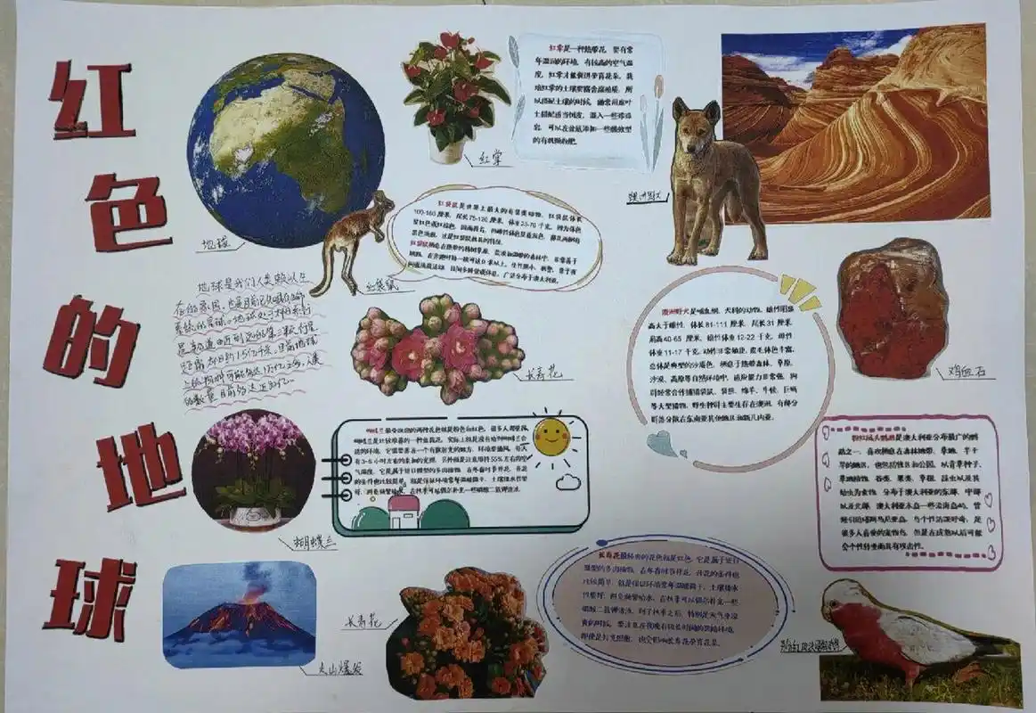 红色的地球 三年级科学海报 关于地球 红色的地球