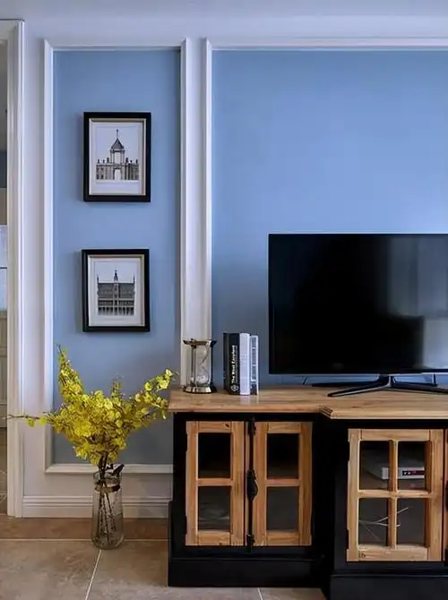 蓝色客厅休闲与静谧,紫色餐厅浪漫|美式风格|背景墙_网易订阅