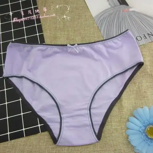 舒适透气妈妈裤中腰内裤女纯棉纯色少女学生胖mm女士大码三角裤