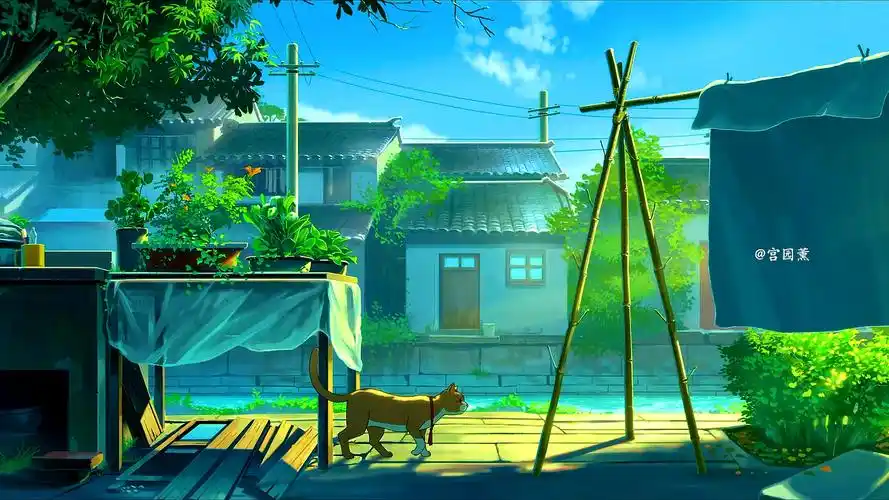 动漫#永远最爱夏天爱小卖部的冰棒爱小溪里干净澄亮的溪水,爱温温